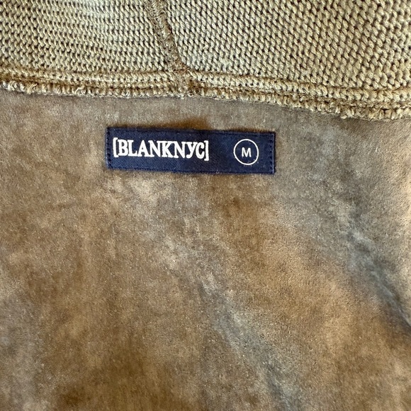 BlankNyc Faux Suede Dark Green Hoodie Cardigan - Picture 3 of 13